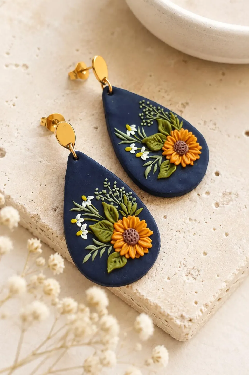Midnight Floral Teardrop Earrings