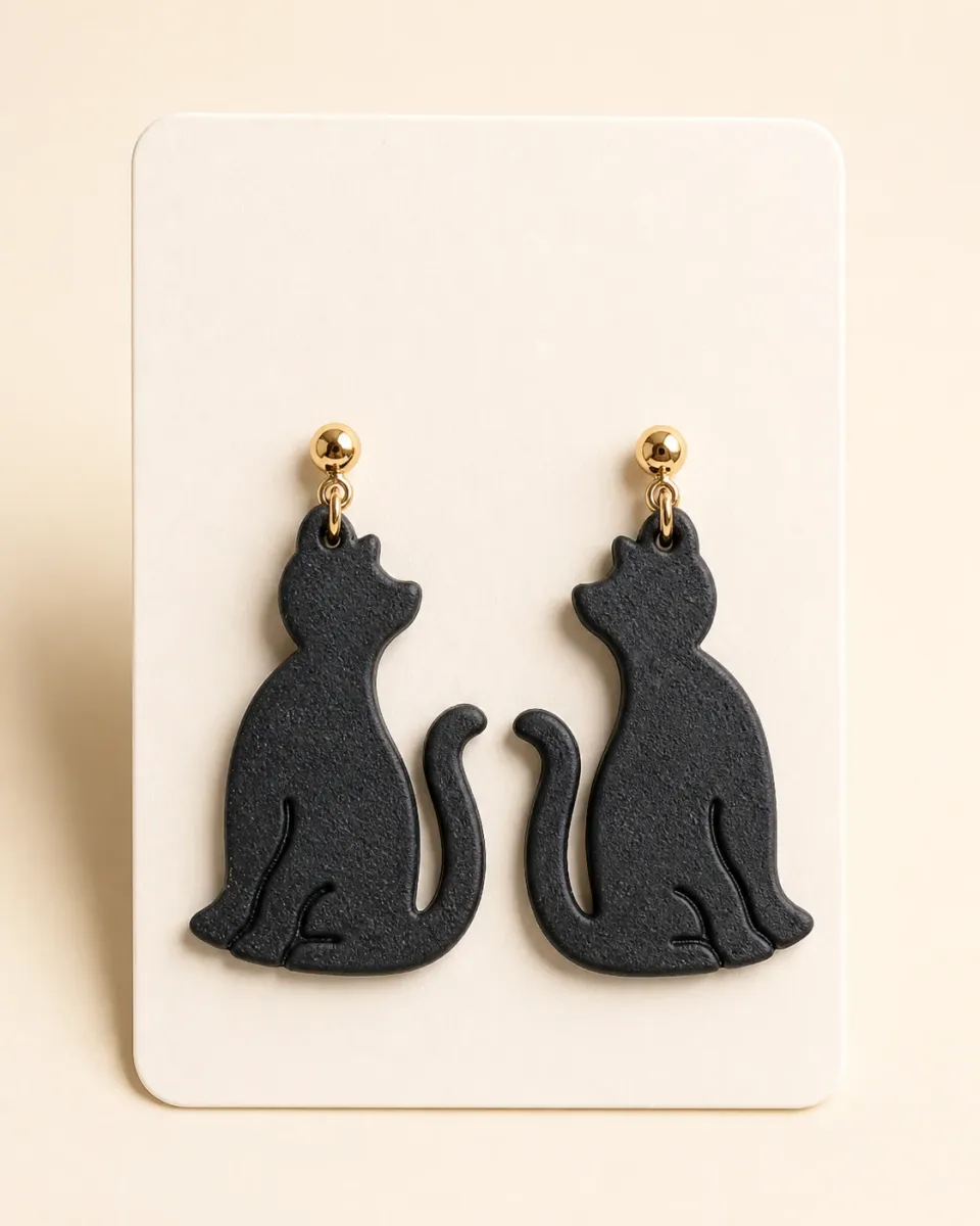 After Dark Cat Earrings