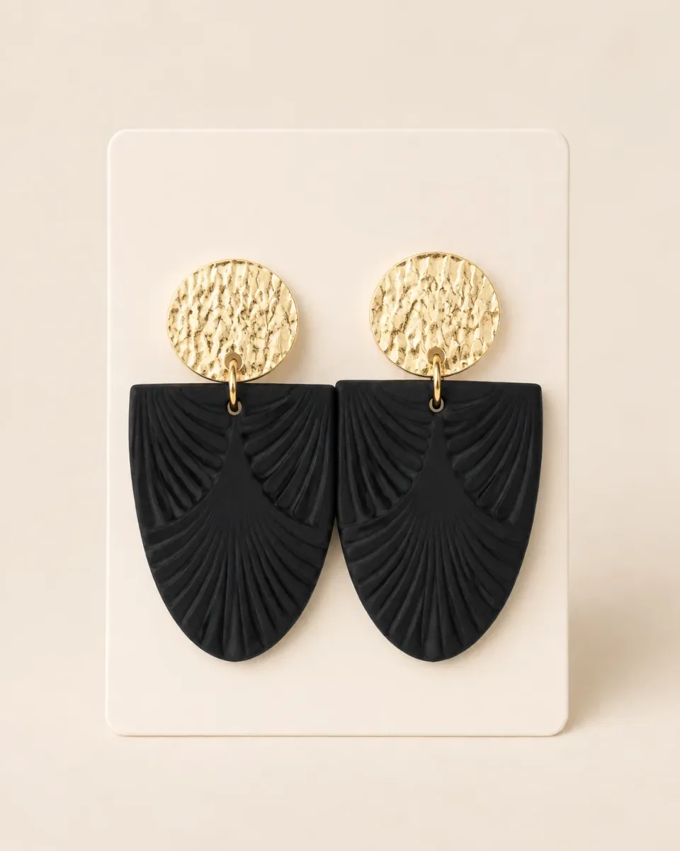 Midnight Fan Earrings